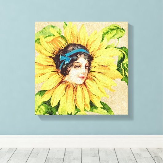  Victoriaans zomerbloem met naam Canvas Afdruk (Insitu (Houten vloer))