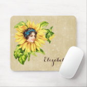  Victoriaans zomerbloem met naam Muismat (Met muis)