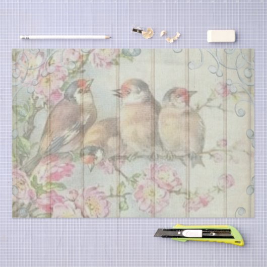 Victoriaans zongvogels tissuepapier (Craft)