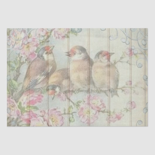 Victoriaans zongvogels tissuepapier (Voorkant)