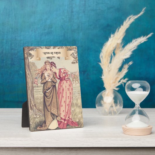  Victoriaans Zusters Schattige Regency Schilderij Fotoplaat (Zijkant)