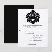 Victoriaans zwart bloemendamaskelement kaart (Voorkant / Achterkant)