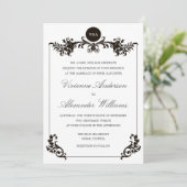 Victoriaans ZWART EN WITTE  | AFBEELDINGSINVITATIE Kaart (Staand voorkant)