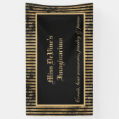 Victoriaans - zwart & gouden streep, aangepast spandoek (Verticaal)