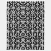 Victoriaans zwart-wit damastpatroon fleece deken (Voorkant)