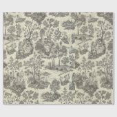 Victoriaans Zwart wit  Historisch Elegant Cadeaupapier (Vlak)