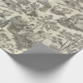 Victoriaans Zwart wit  Historisch Elegant Cadeaupapier (Hoek)