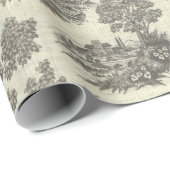 Victoriaans Zwart wit  Historisch Elegant Cadeaupapier (Rol Hoek)