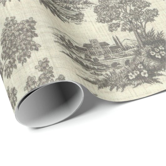 Victoriaans Zwart wit  Historisch Elegant Cadeaupapier (Rol Hoek)