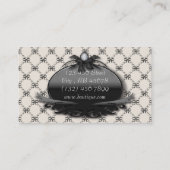 Victoriaans zwarte boog damast Mode Visitekaartjes (Achterkant)