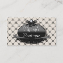 Victoriaans zwarte boog damast Mode Visitekaartjes