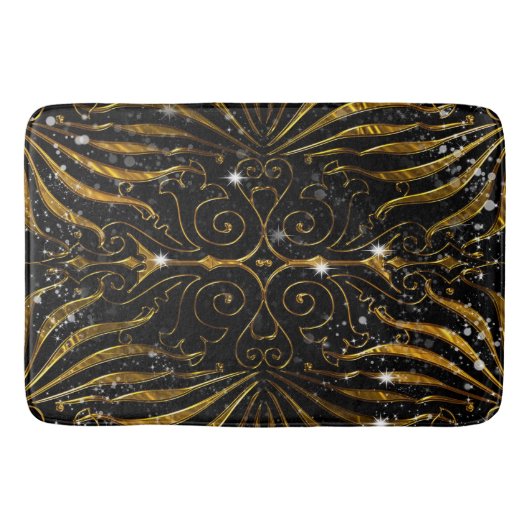 Victoriaans zwarte en goudvlekken badmat (Voorkant)