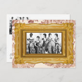 Victoriaans zwarte en witte Modes Briefkaart (Voorkant / Achterkant)