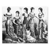 Victoriaans zwarte en witte modes foto afdruk (Voorkant)