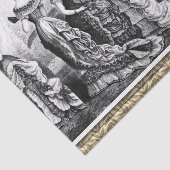 Victoriaans zwarte en witte Modes Tissuepapier (Detail)