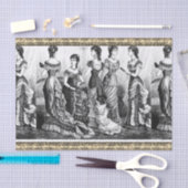 Victoriaans zwarte en witte Modes Tissuepapier (Craft)