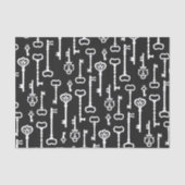 Victoriaans zwarte en witte sleutels tissuepapier (Voorkant)