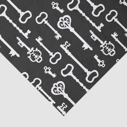 Victoriaans zwarte en witte sleutels tissuepapier (Detail)