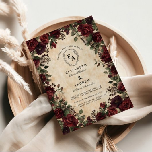 Victoriaans zwarte kant Roos bruiloft Kaart