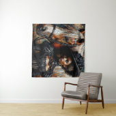 Victoriaans zwarte vrouw met paard wandkleed (In Situ (horizontaal))