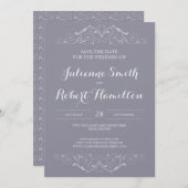  Victoriaans Zwemmen Elegant sparen de Datum Save The Date (Voorkant / Achterkant)