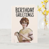 VICTORIAANSCHE DAME OUDE Greeting Cards kaart (Gele Bloem)