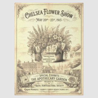 Victoriaanse 1913 Chelsea FlowerShow decoupage tis Tissuepapier