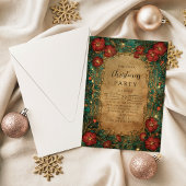 Victoriaanse Amaryllis Hulst Kerstmis Kaart