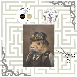 Victoriaanse antieke cavia decoupage tissuepapier
