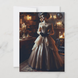 Victoriaanse antieke mysterieuze elegante vrouw  briefkaart