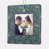 Victoriaanse antieke paarse viooltjes blauwe lint  keramisch ornament (Links)