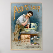 Victoriaanse antieke zeepreclame poster (Voorkant)