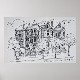 Victoriaanse architectuur San Francisco Poster