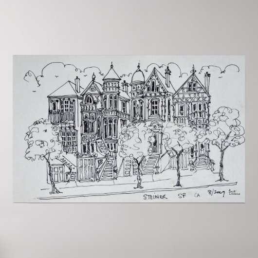 Victoriaanse architectuur | San Francisco Poster (Voorkant)