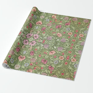Victoriaanse Art Noveau Geïnspireerd Bloemmotief Cadeaupapier