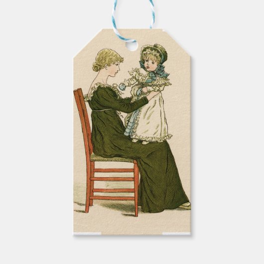 Victoriaanse baby Greenaway moeder Cadeaulabel (Voorkant)
