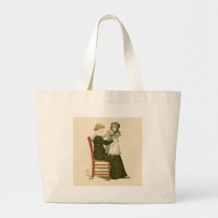 Victoriaanse baby Greenaway moeder Grote Tote Bag