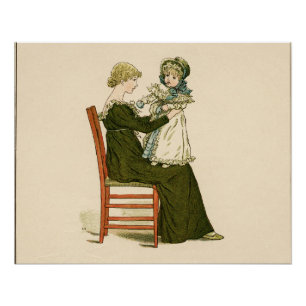 Victoriaanse baby Greenaway moeder Poster