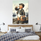 Victoriaanse Baby Ingelijste Kunst Grappig Mudlark Canvas Afdruk (Insitu (Slaapkamer))