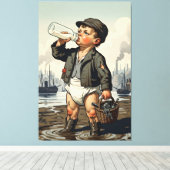Victoriaanse Baby Ingelijste Kunst Grappig Mudlark Canvas Afdruk (Insitu (Houten vloer))