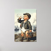Victoriaanse Baby Ingelijste Kunst Grappig Mudlark Canvas Afdruk (Voorkant)