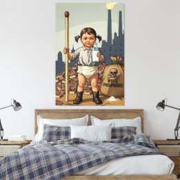 Victoriaanse Baby Meisje Canvas - Grappige Baby Ar Afdruk