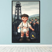 Victoriaanse Baby Poster - Grappig Mijnwerker Them Canvas Afdruk (Insitu (Houten vloer))