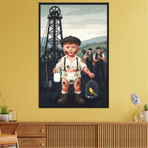Victoriaanse Baby Poster - Grappig Mijnwerker Them