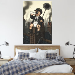 Victoriaanse baby schoorsteenveger canvas print