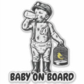 Victoriaanse baby-steenkoolmijnwerker grappige sti sticker (Voorkant)