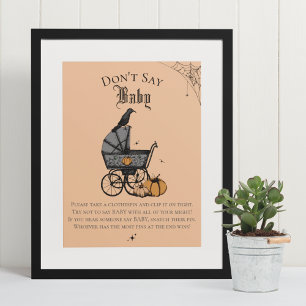 Victoriaanse Babykoets Oranje Niet Zeggen Baby Spe Poster
