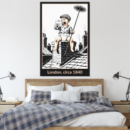 Victoriaanse babyschoorsteenveger. Grappige baby Canvas Afdruk