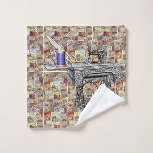 Victoriaanse badkamer handdoek sets met naaimotief (Wasdoekje)
