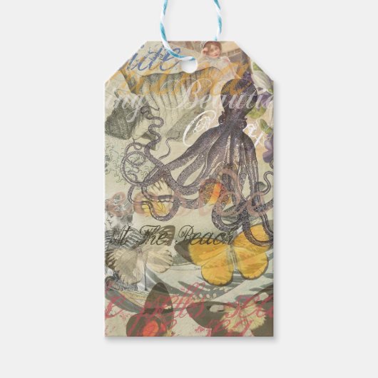 Victoriaanse badschone Kraken Vintage Surrealisme Cadeaulabel (Voorkant)